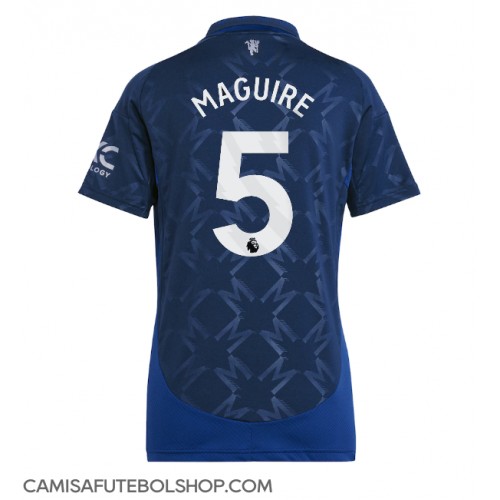 Camisa de time de futebol Manchester United Harry Maguire #5 Replicas 2º Equipamento Feminina 2024-25 Manga Curta